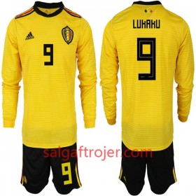 Belgien Fodboldtrøjer LURARU 9 Børn Udebanesæt VM 2018 Langærmet